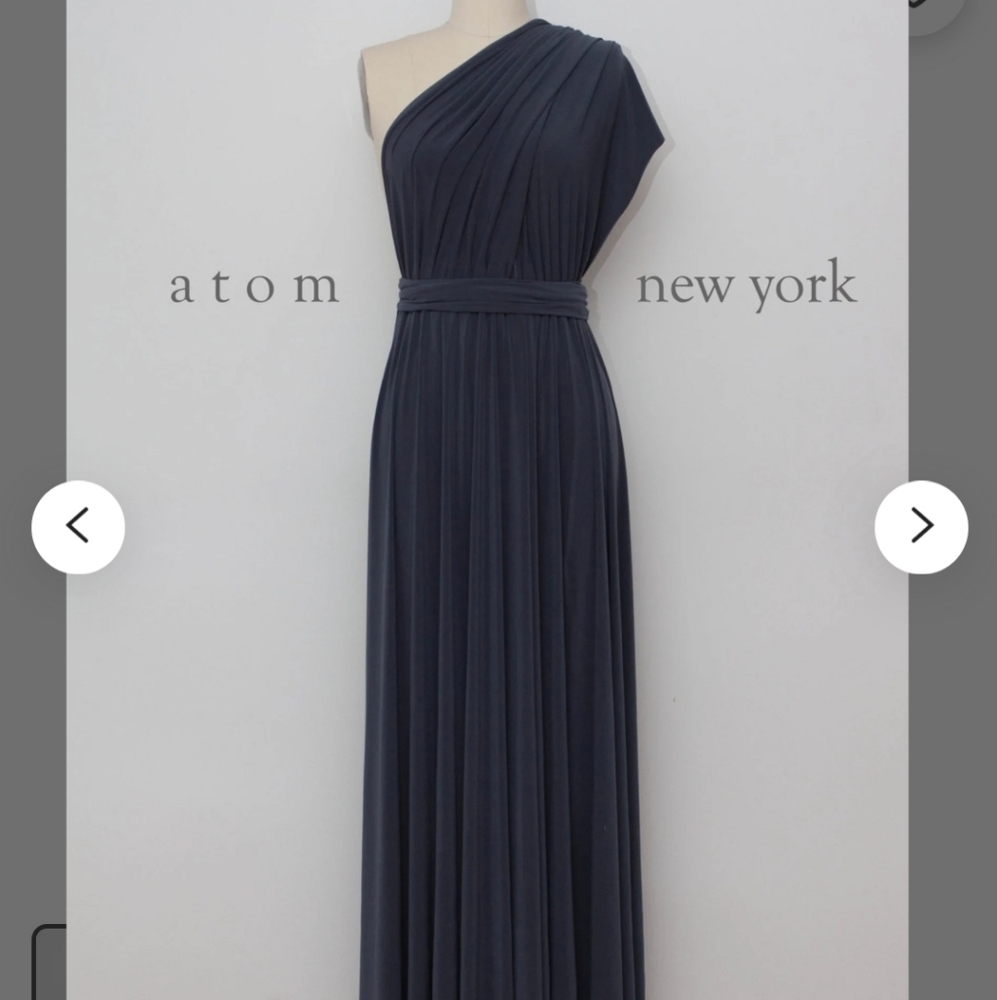 Atom wrap dress wear many ways  anyway charcoal grey floor length